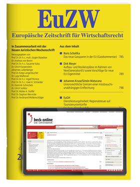 Europäische Zeitschrift für Wirtschaftsrecht (EuZW) | C.H.Beck | Zeitschrift | sack.de