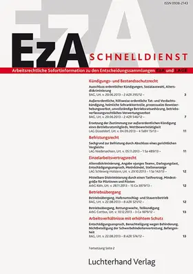  EzA-Schnelldienst | Zeitschrift |  Sack Fachmedien