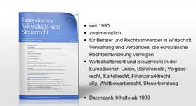 Deutscher Fachverlag GmbH, Fachmedien Recht, Frankfurt am Main |  Europäisches Wirtschafts- und Steuerrecht (EWS) | Zeitschrift |  Sack Fachmedien