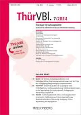 Redaktion: Gülsdorff, Friedrich-Wilhelm |  Thüringer Verwaltungsblätter (ThürVBl.) | Zeitschrift |  Sack Fachmedien