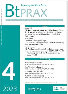 Betreuungsrechtliche Praxis - BtPRAX | Reguvis Fachmedien GmbH | Zeitschrift | sack.de