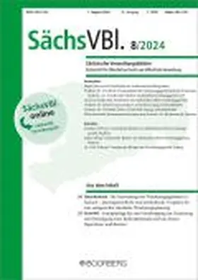 Redaktion: Dehoust, Matthias / Meng, Jürgen / Tolkmitt, Dirk |  Sächsische Verwaltungsblätter (SächsVBl.) | Zeitschrift |  Sack Fachmedien