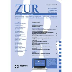 Verein für Umweltrecht |  ZUR – Zeitschrift für Umweltrecht | Zeitschrift |  Sack Fachmedien