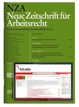 Neue Zeitschrift für Arbeitsrecht (NZA) | C.H.Beck | Zeitschrift | sack.de