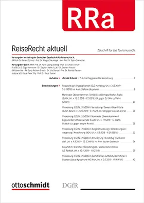 RA Prof. Dr. Ronald Schmid, Prof. Dr. Ansgar Staudinger, Prof. Dr. Klaus Tonner |  ReiseRecht aktuell - Rra | Zeitschrift |  Sack Fachmedien