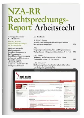 NZA-Redaktion |  NZA-Rechtsprechungs-Report Arbeitsrecht (NZA-RR) | Zeitschrift |  Sack Fachmedien