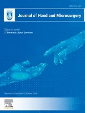 Editor-in-Chief: J. Terrence Jose Jerome |  Journal of Hand and Microsurgery | Zeitschrift |  Sack Fachmedien