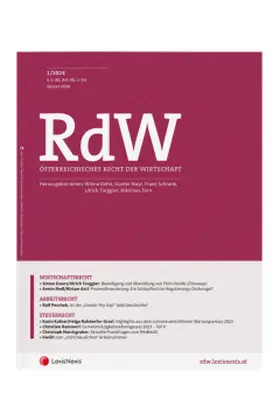Dr. Gunter Mayr, Univ.- Prof. Dr. Werner Doralt, Univ.-Prof. Dr. Gert Iro, Univ.-Prof. Dr. Christian Nowotny, Univ.-Prof. Dr. Ulrich Runggaldier |  RdW - Österreichisches Recht der Wirtschaft | Zeitschrift |  Sack Fachmedien