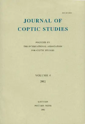  Journal of Coptic Studies | Zeitschrift |  Sack Fachmedien