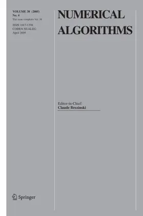 Editor-in-Chief: Claude Brezinski |  Numerical Algorithms | Zeitschrift |  Sack Fachmedien