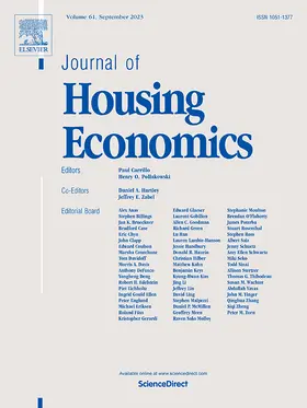  Journal of Housing Economics | Zeitschrift |  Sack Fachmedien