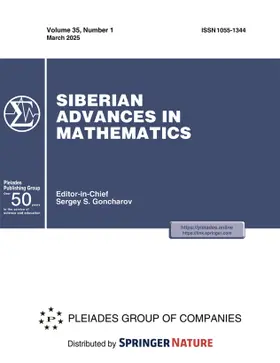  Siberian Advances in Mathematics | Zeitschrift |  Sack Fachmedien