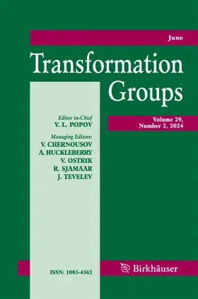 Editor-in-Chief: Ernest B. Vinberg |  Transformation Groups | Zeitschrift |  Sack Fachmedien