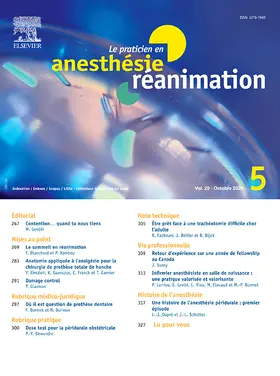  Le Praticien en Anesthesie Reanimation | Zeitschrift |  Sack Fachmedien