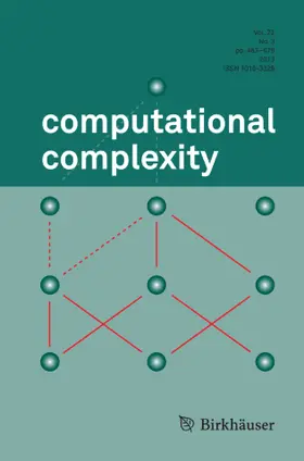 Editor-in-Chief: Peter Bürgisser |  computational complexity | Zeitschrift |  Sack Fachmedien