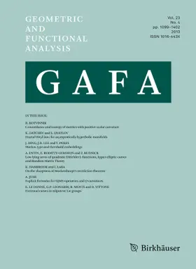 Managing editor: Vitali D Milman |  Geometric and Functional Analysis | Zeitschrift |  Sack Fachmedien