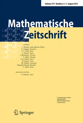 Managing Editor: Olivier Debarre |  Mathematische Zeitschrift | Zeitschrift |  Sack Fachmedien