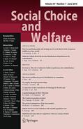 Managing Editors: B. Dutta / M. Fleurbaey / E.M. Penn / C. Puppe |  Social Choice and Welfare | Zeitschrift |  Sack Fachmedien