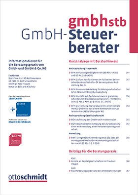 Centrale für GmbH Dr.Otto Schmidt, Köln |  GmbH-Steuerberater - GmbHStB | Zeitschrift |  Sack Fachmedien