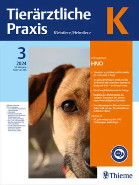 Prof. Dr. med. vet. Andreas Moritz / Prof. Dr. Michaele Alef |  Tierärztliche Praxis K | Zeitschrift |  Sack Fachmedien