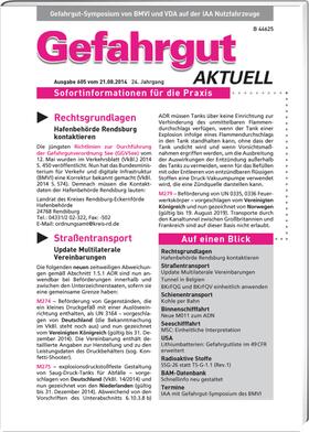  Gefahrgut AKTUELL - Newsletter | Zeitschrift |  Sack Fachmedien