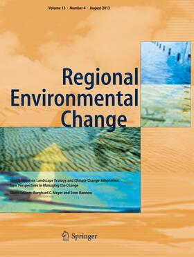 Editor-in-Chief: W. Cramer / J.D. Ford |  Regional Environmental Change | Zeitschrift |  Sack Fachmedien