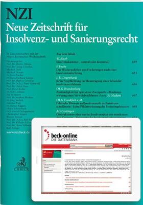 Neue Zeitschrift für Insolvenz- und Sanierungsrecht (NZI) | C.H.Beck | Zeitschrift | sack.de