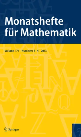 Managing Editor: Adrian Constantin |  Monatshefte für Mathematik | Zeitschrift |  Sack Fachmedien