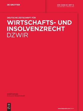 Deutsche Zeitschrift für Wirtschafts- und Insolvenzrecht (DZWiR) | De Gruyter | Zeitschrift | sack.de