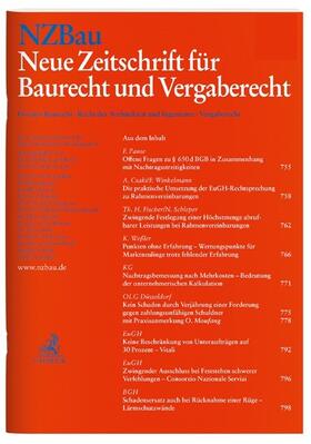 Neue Zeitschrift für Baurecht und Vergaberecht (NZBau) | C.H.Beck | Zeitschrift | sack.de