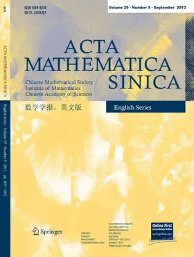  Acta Mathematica Sinica, English Series | Zeitschrift |  Sack Fachmedien