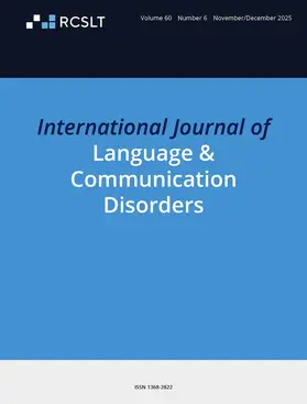  International Journal of Language & Communication Disorders | Zeitschrift |  Sack Fachmedien