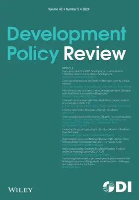  Development Policy Review | Zeitschrift |  Sack Fachmedien