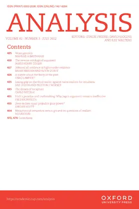 Analysis | Oxford University Press | Zeitschrift | www.sack.de