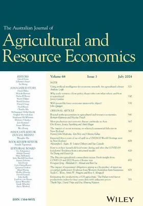  The Australian Journal of Agricultural and Resource Economics | Zeitschrift |  Sack Fachmedien