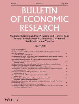 Bulletin of Economic Research | John Wiley & Sons | Zeitschrift | www.sack.de