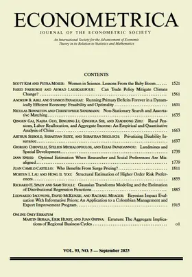  Econometrica | Zeitschrift |  Sack Fachmedien