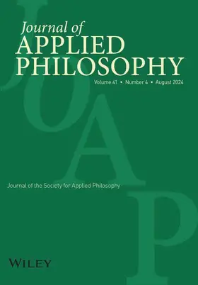  Journal of Applied Philosophy | Zeitschrift |  Sack Fachmedien
