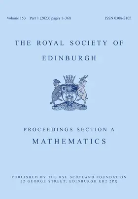  Proceedings of the Royal Society of Edinburgh Section A: Mathematics | Zeitschrift |  Sack Fachmedien