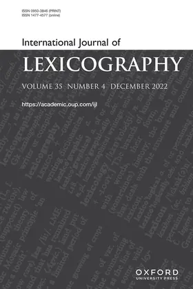  International Journal of Lexicography | Zeitschrift |  Sack Fachmedien