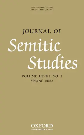 Journal of Semitic Studies | Oxford University Press | Zeitschrift | www.sack.de