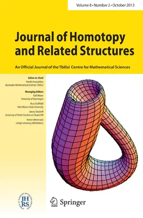 Editor-in-Chief: Hvedri Inassaridze |  Journal of Homotopy and Related Structures | Zeitschrift |  Sack Fachmedien