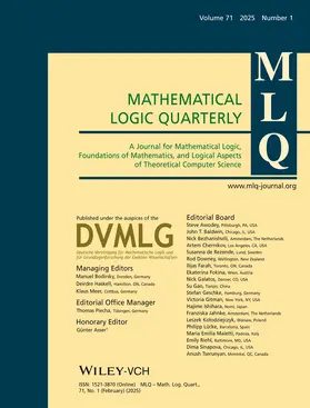  Mathematical Logic Quarterly | Zeitschrift |  Sack Fachmedien
