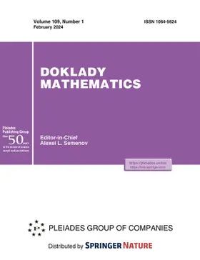 Editor-in-Chief: Vladimir E. Fortov |  Doklady Mathematics | Zeitschrift |  Sack Fachmedien