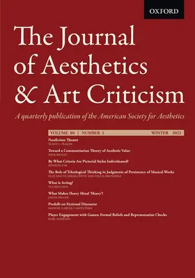 The Journal of Aesthetics and Art Criticism | Oxford University Press | Zeitschrift | sack.de