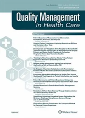  Quality Management in Health Care | Zeitschrift |  Sack Fachmedien