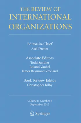 Editor-in-Chief: Axel Dreher |  The Review of International Organizations | Zeitschrift |  Sack Fachmedien