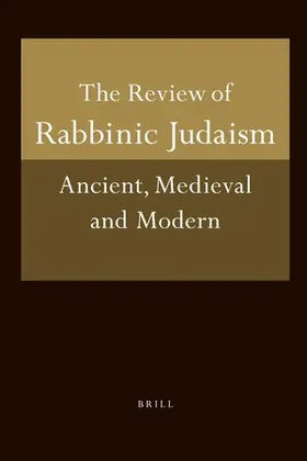 Review of Rabbinic Judaism | Brill | Zeitschrift | sack.de