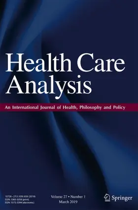 Main editor: John Coggon |  Health Care Analysis | Zeitschrift |  Sack Fachmedien