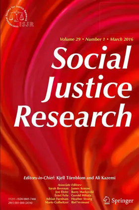  Social Justice Research | Zeitschrift |  Sack Fachmedien